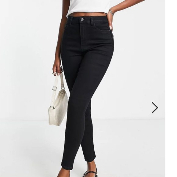 New Look Black Denim Skinny Jeans Size 2 - Picture 1 of 6